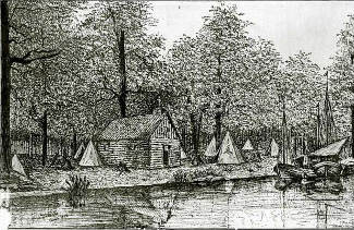 Gravure de Ville-Marie en 1642.