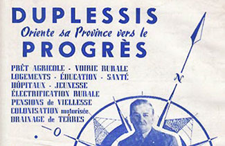 Une affiche électorale de Maurice Duplessis.