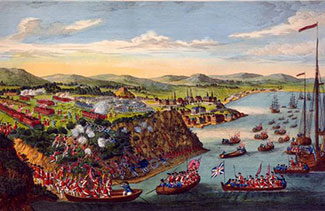 La toile La prise de Québec.