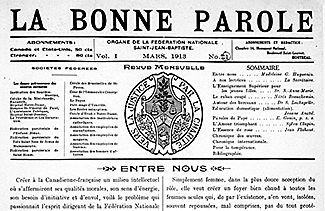 Première page de La Bonne Parole.