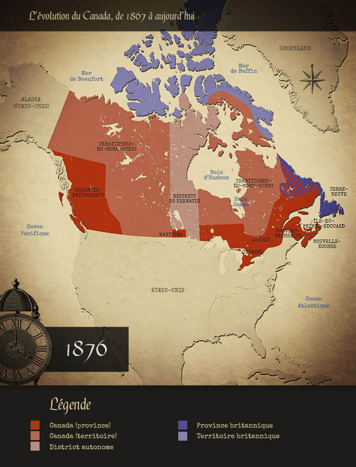 Carte du Canada en 1876