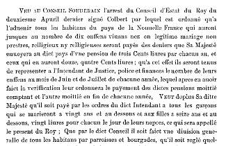 Arrêt du Conseil d’État du roi retranscrit.