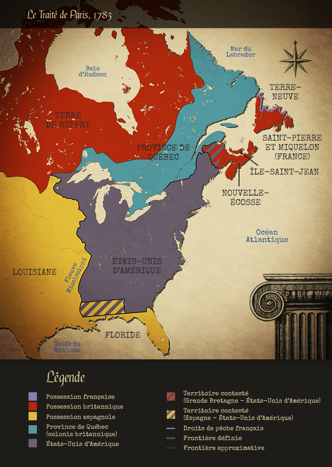 Carte de la Province de Québec à la suite du Traité de Paris de 1783. 