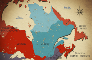 Carte du Québec en 1912.