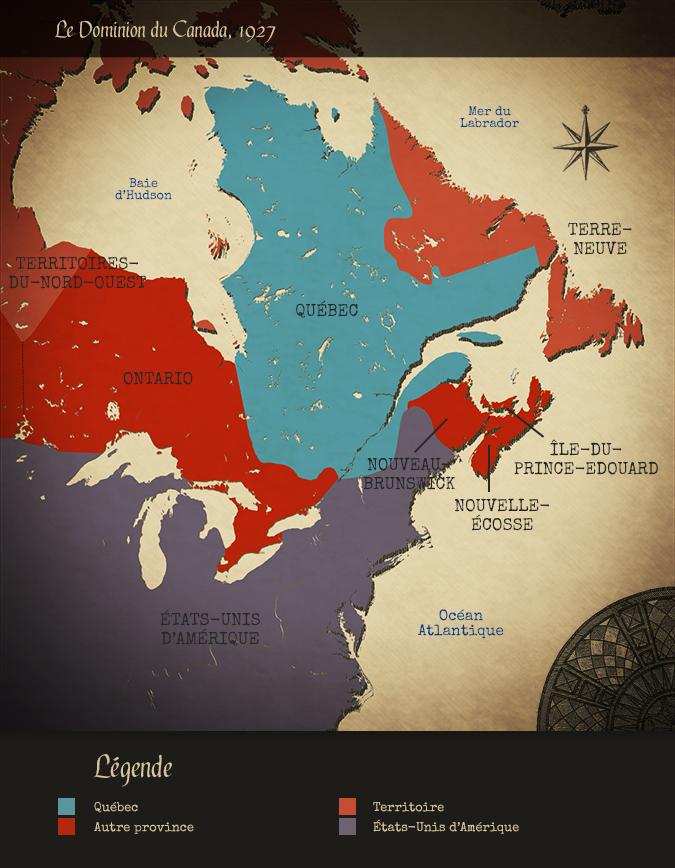Carte du Québec en 1927