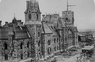 La construction du parlement d’Ottawa.