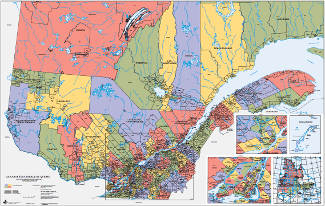 La carte électorale du Québec, les 125 circonscriptions, 2017.